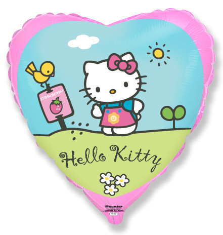 Шар Сердце, Хелло Китти в саду / Hello Kitty