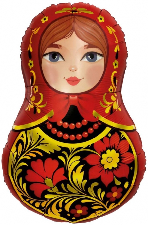 Шар Фигура  Матрешка Золотая роспись (в упаковке)      