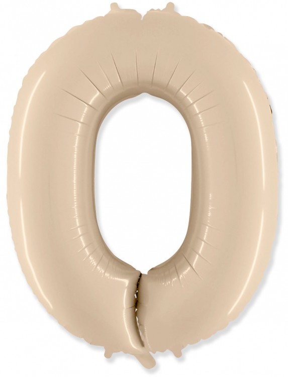 Шар Цифра "0" Кремовый / Cream (в упаковке) 