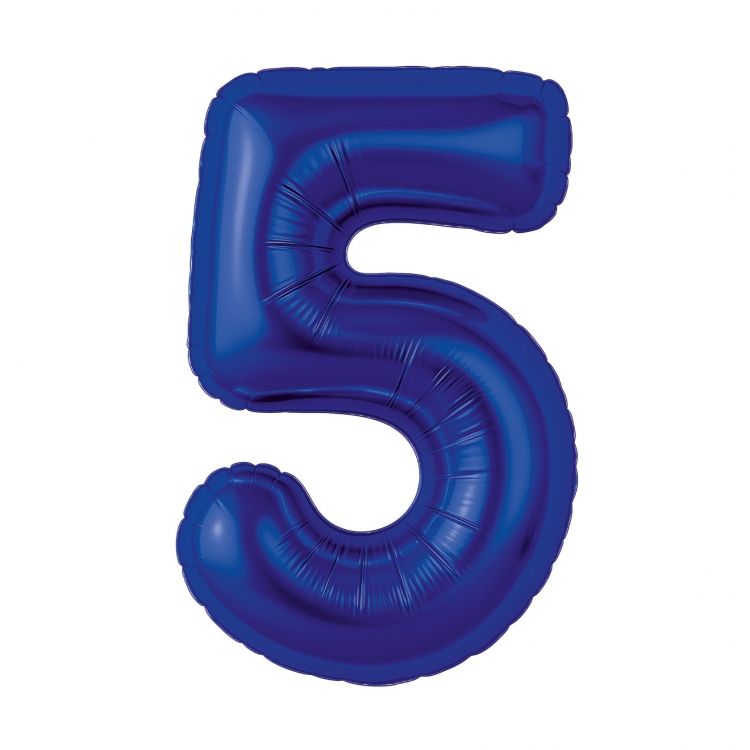 Шар Цифра "5" Slim Полуночно-синий (в упаковке) 