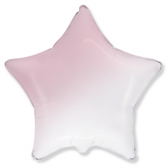 Шар Звезда, Бело-розовый градиент / White-Pink gradient (в упаковке)