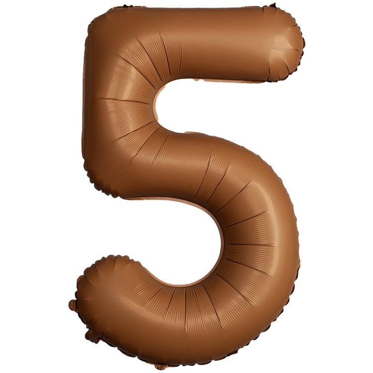 Шар Цифра "5" Slim Шоколадный / Choco Brown (в упаковке) 